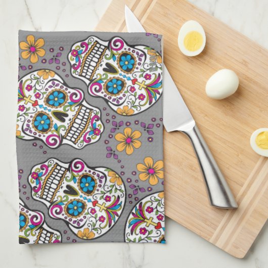 Suiker Halloween Grey Theedoek (Quarter Fold)