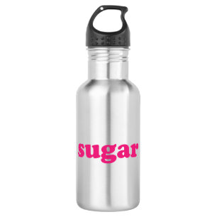 Suiker heet roze moderne typografie meisjesachtig  waterfles 