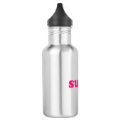 Suiker heet roze moderne typografie meisjesachtig waterfles (Links)
