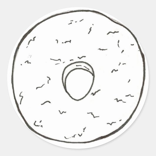 Suiker in poedervorm Doughnut Donut Breakfast Past Ronde Sticker (Voorkant)