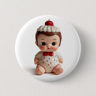Suiker Kersie Snoepje Badge Knop Ronde Button 5,7 Cm