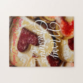 Suiker Kerstkoekjes Hartvormig Rood Foto Legpuzzel (Horizontaal)