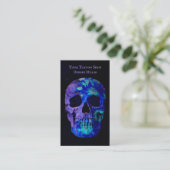 Suiker Kleurig blauw Blauwgroen Paars Tattoo Winke Visitekaartje (Staand voorkant)