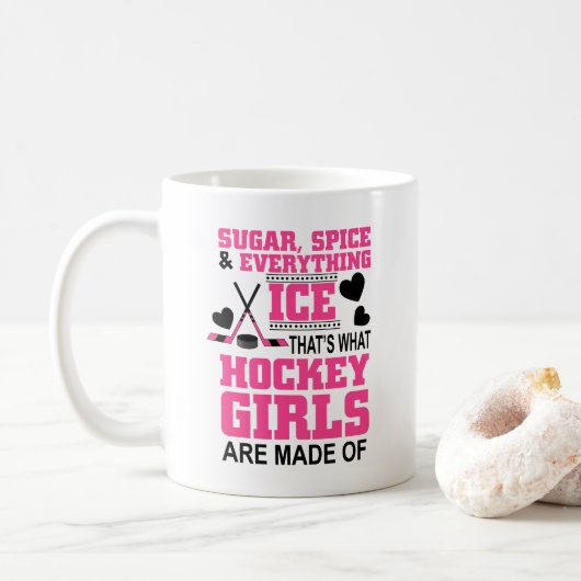 suiker kruiden en alles ijs meisjes hockey koffiemok (Met donut)