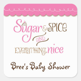 Suiker, kruiden en alles leuk feestartikel sticker