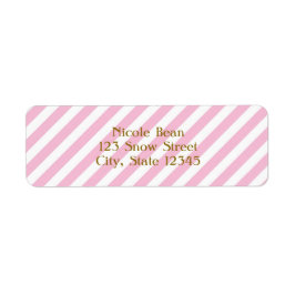 Suiker & Kruiden Roze Gestreepte Kaart Adreslabels Etiket