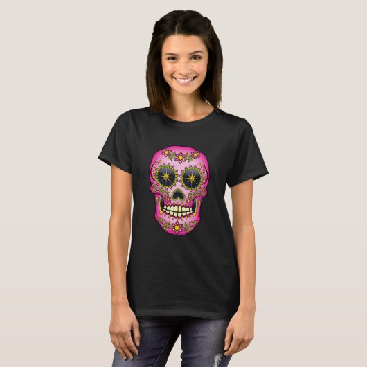 Suiker magenta Floral T-shirt (Voorkant volledig)