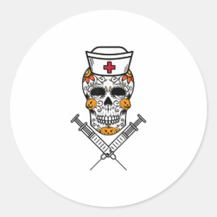 Suiker Mexicaanse zuster RN Costume Cool Hallo Ronde Sticker