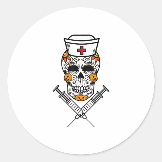 Suiker Mexicaanse zuster RN Costume Cool Hallo Ronde Sticker (Voorkant)