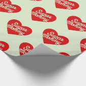 Suiker Moeder Grappige Roze Harten Typografie Cadeaupapier (Hoek)