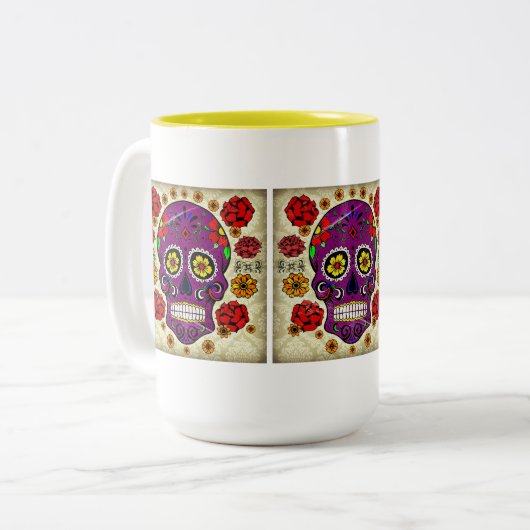 Suiker Mok Dia de Los Muertos (Voorkant links)
