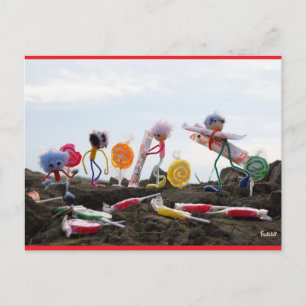 Suiker oogstende Fubby's. Briefkaart