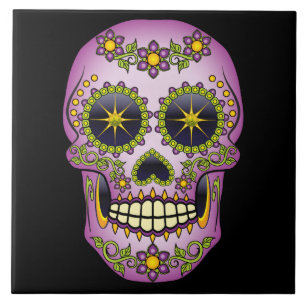 Suiker Paarse flora Tegeltje