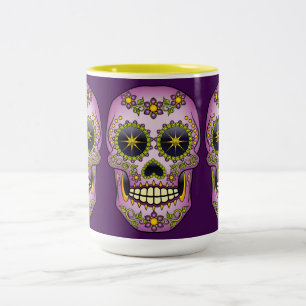 Suiker Paarse flora Tweekleurige Koffiemok