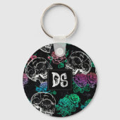 Suiker Paarse Rozen | Donkere koninklijke grunge G Sleutelhanger (Voorkant)