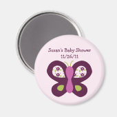 Suiker plum Butterfly Baby shower Magnet (Voorkant / Achterkant)