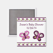 Suiker plum Butterfly Baby shower Magnet #2 (Voorkant / Achterkant)