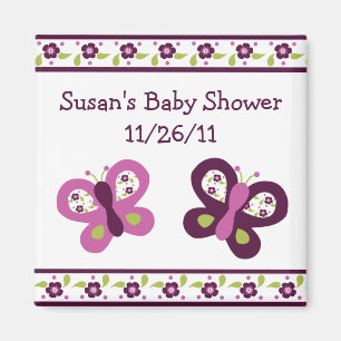 Suiker plum Butterfly Baby shower Magnet #2