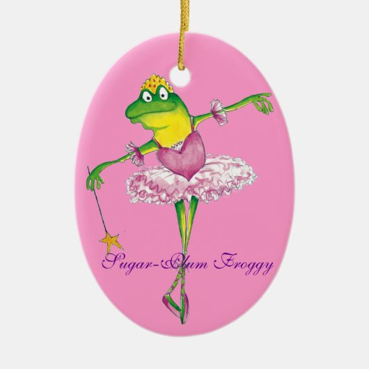 Suiker plum Fairy Froggy-versiering Keramisch Ornament (Voorkant)