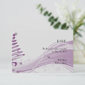 Suiker plum Tree Snowflakes Weddenschapskaart RSVP Kaartje (Staand voorkant)