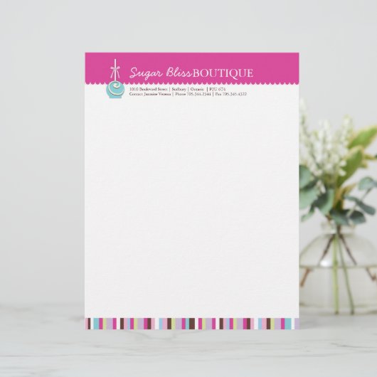 Suiker Pop Letterhead Briefhoofd Ontwerp (Staand voorkant)