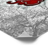 Suiker Poster van de schedel in rood (Hoek)