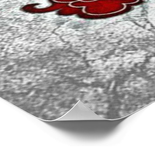 Suiker Poster van de schedel in rood (Hoek)