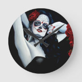 Suiker rode rozen ronde klok (Voorkant)