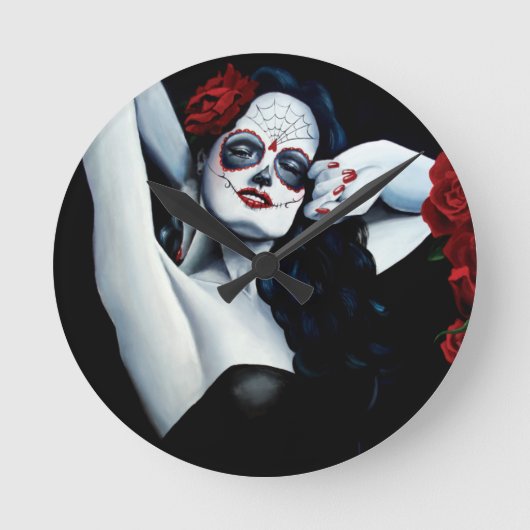 Suiker rode rozen ronde klok (Voorkant)