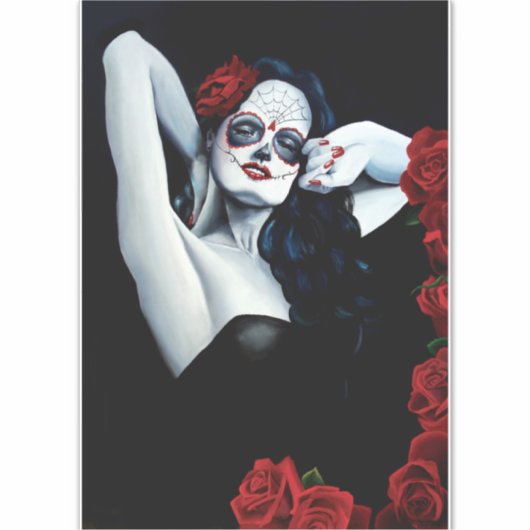 Suiker rode rozen sticker (Voorkant)