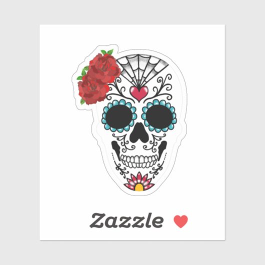 Suiker rode rozen sticker (Vel)