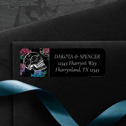 Suiker Roos | Roze en blauw adres Etiket