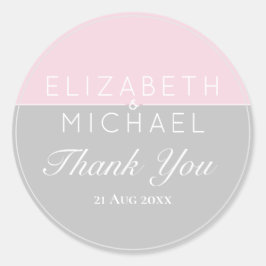Suiker Roze Grijs Bedankt Favor Sticker