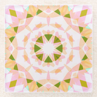 Suiker Roze Lente Groene Ster Dopamine Decor Art Glazen Onderzetter