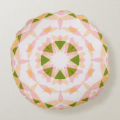 Suiker Roze Lente Groene Ster Dopamine Decor Art Rond Kussen (Achterkant)