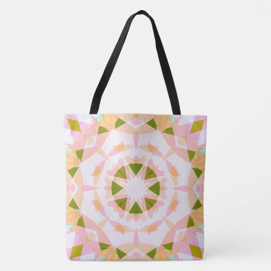 Suiker Roze Lente Groene Ster Dopamine Decor Beach Tote Bag (Voorkant)