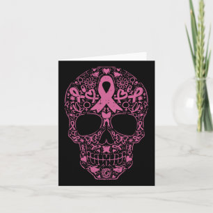 Suiker roze lintje Calavera Breast Cancer Awa Kaart