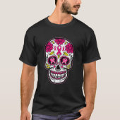 Suiker roze lintje Calavera Breast Cancer Awa T-shirt (Voorkant)