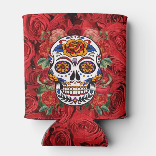 Suiker roze roze rozen Feestdagen Blikjeskoeler (Achterkant)