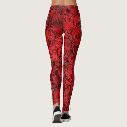 Suiker roze roze rozen Feestdagen Leggings (Achterkant)