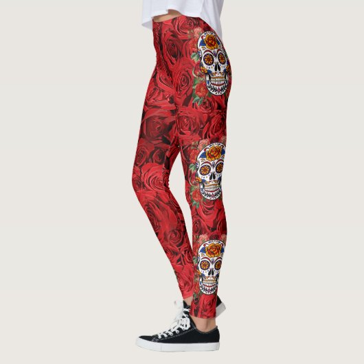 Suiker roze roze rozen Feestdagen Leggings (Links)