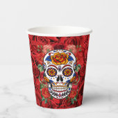 Suiker roze roze rozen Feestdagen Papieren Bekers (Achterkant)