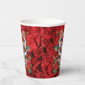 Suiker roze roze rozen Feestdagen Papieren Bekers (Rechts)