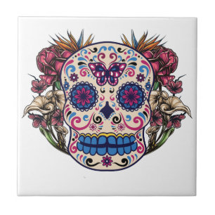 Suiker roze rozen meerkleurige bloemen tegeltje