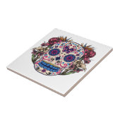 Suiker roze rozen meerkleurige bloemen tegeltje (Zijkant)