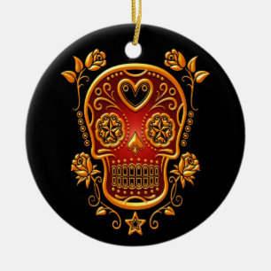 Suiker Rozen, geel en rood Keramisch Ornament