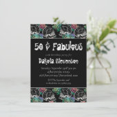 Suiker Rozen van de romp | Ombre 50th Birthday Kaart (Staand voorkant)