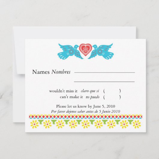 Suiker RSVP-kaart RSVP Kaartje (Voorkant)