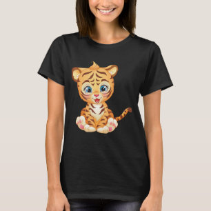 Suiker schattige tijgerbaby met grote ogen t-shirt