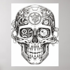Suiker Schedel Afbeelding Zwart + Wit Kunst aan de Poster